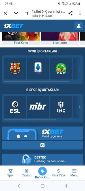 1xbet mobil indir android